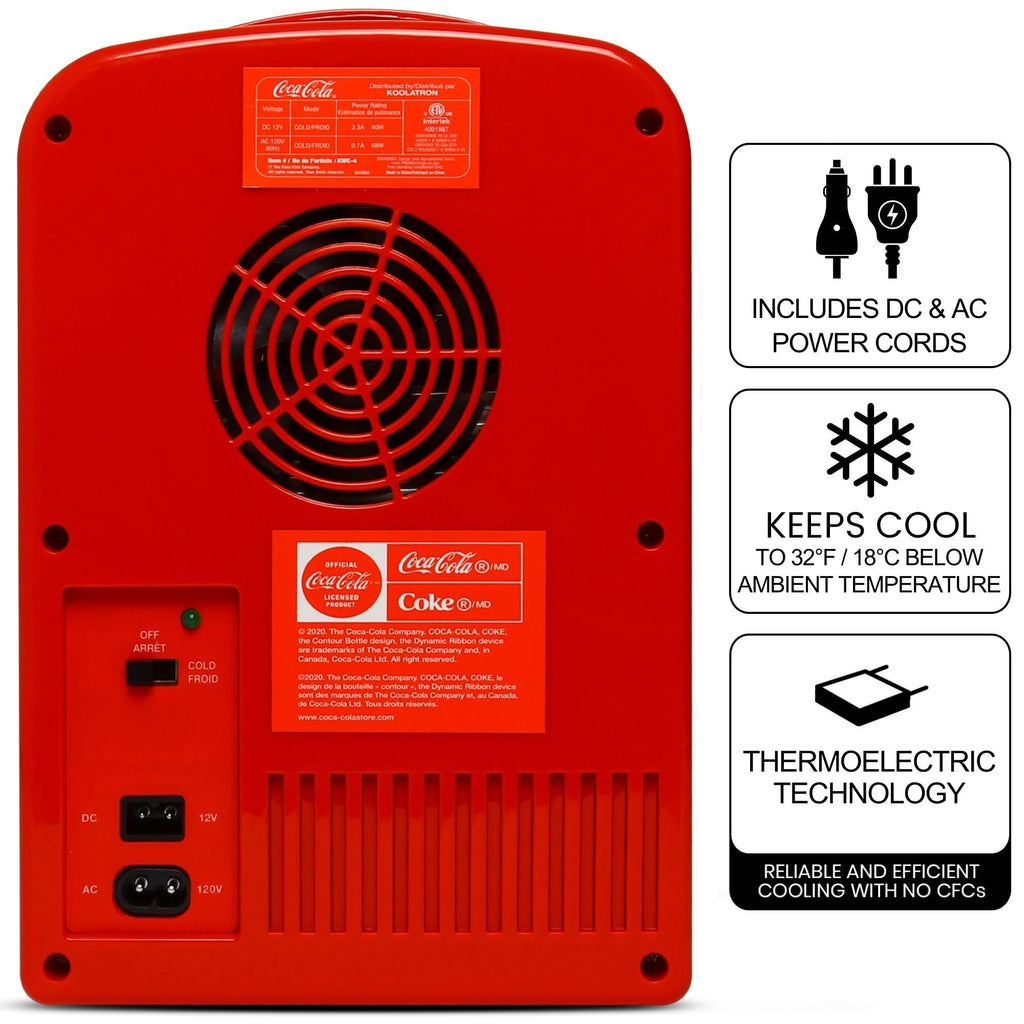 4L 6 Can Mini Fridge Portable Cooler Red G8305