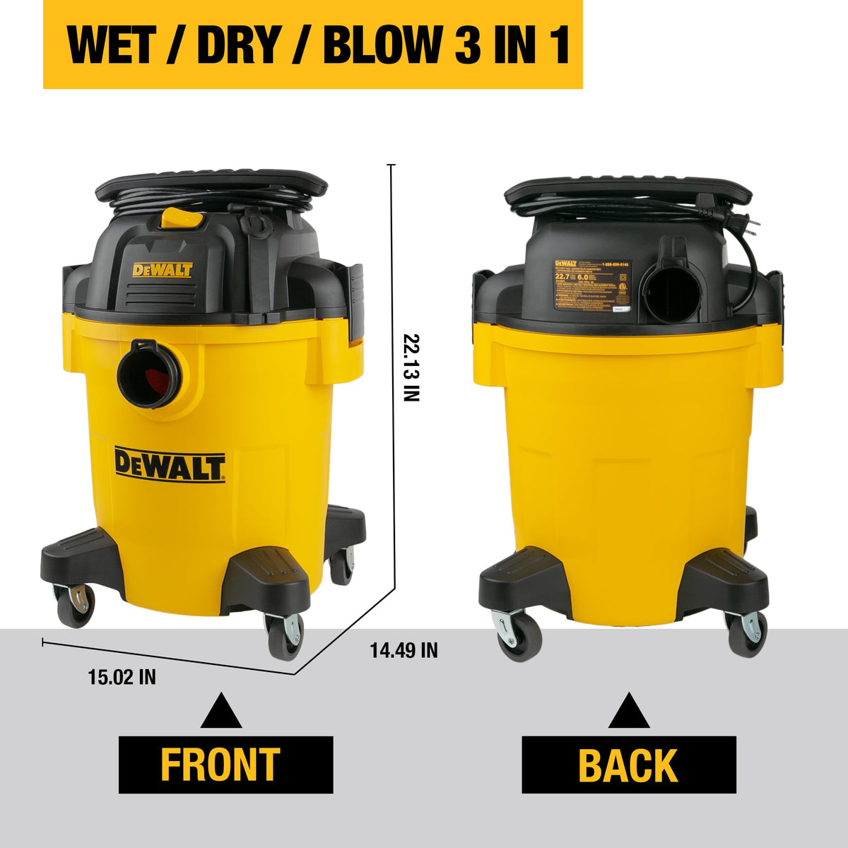 6 Gal. Poly Wet/Dry Vacuum with Hose and Accessories A896206