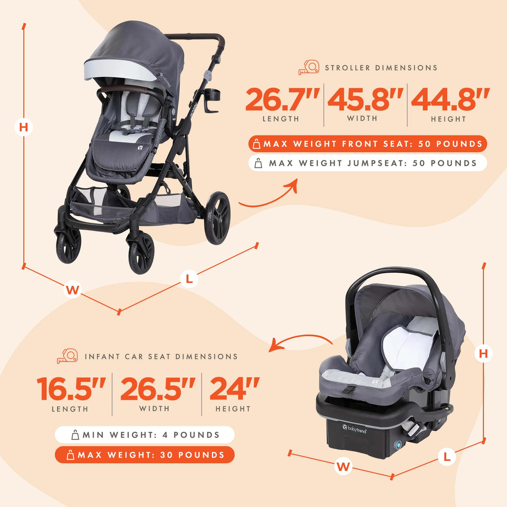 Single to Double Modular Stroller Travel System with Infant Car Seat N17194