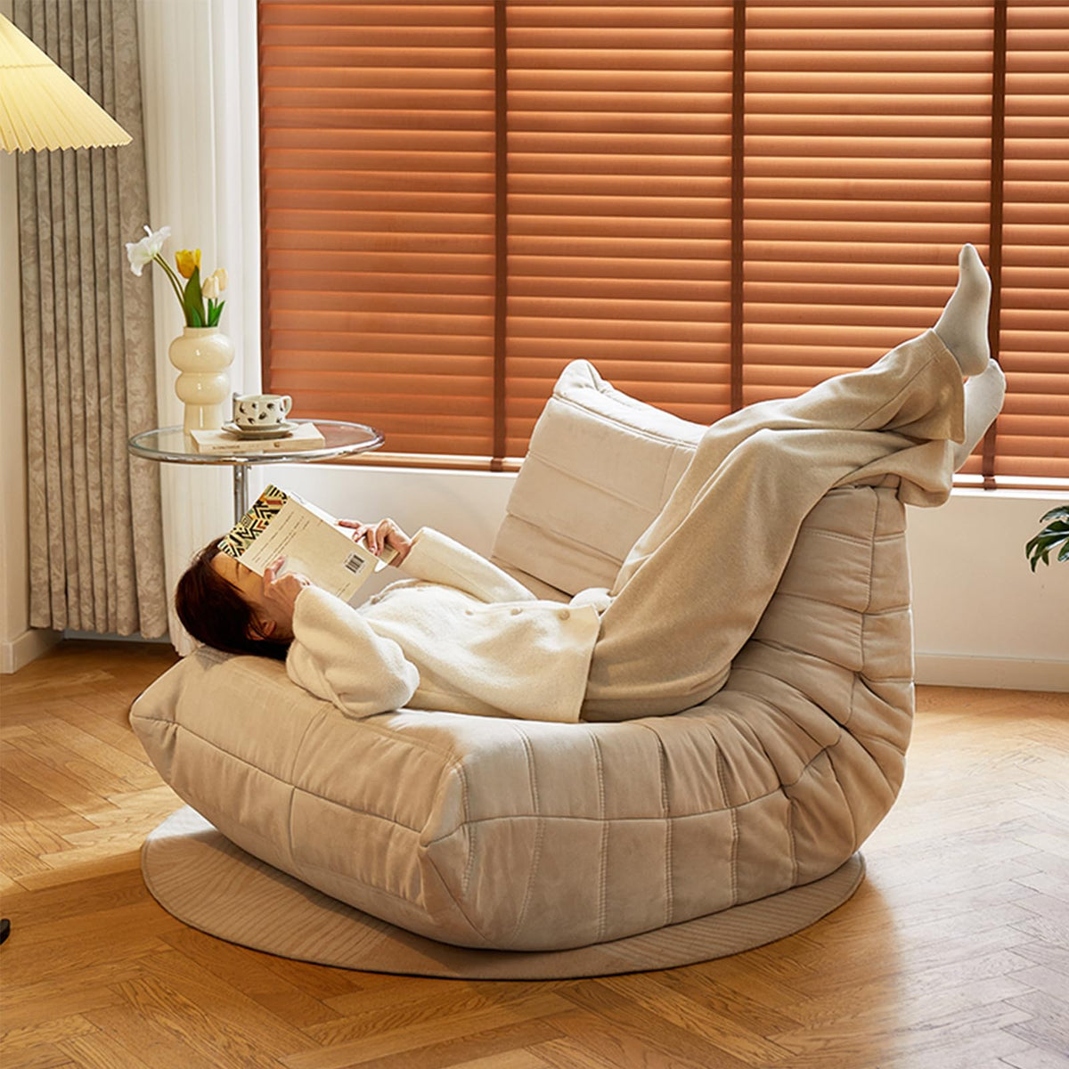 Yellow Memory Foam Bean Bag Sofa Chair V617