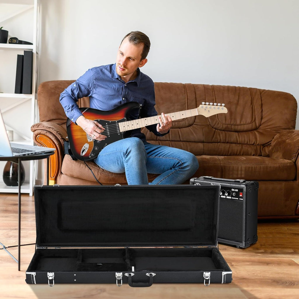 39-Inch Electric Guitar Hard Case with Thickened Padding, Black K664