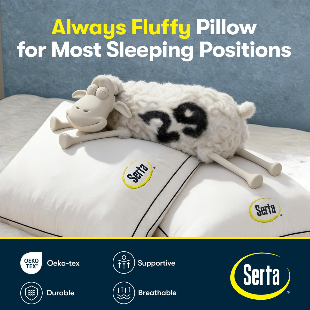 Queen Size Set of 2 Bed Pillows Z3404