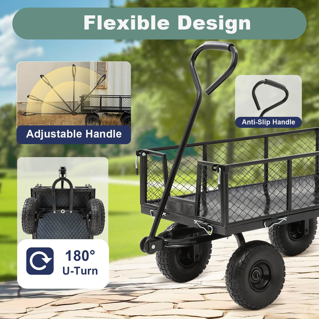 Steel Garden Cart 4 Cu Ft Utility Wagon T89823