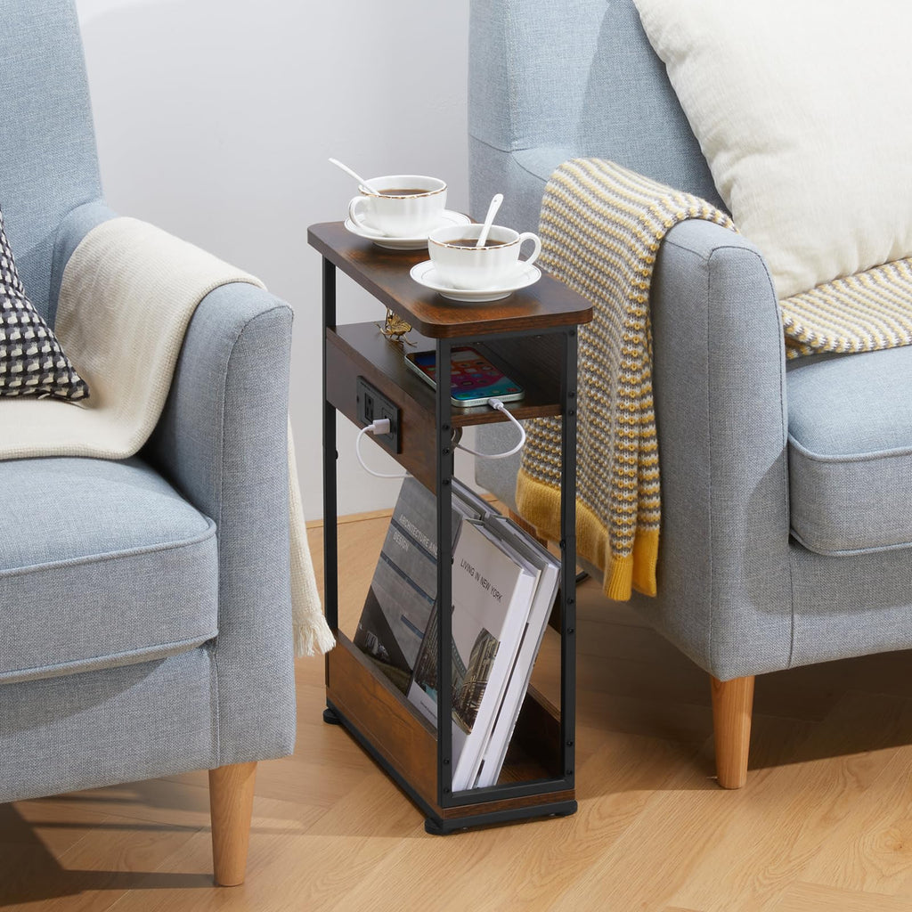 Narrow Side Table with Charging Station T476010