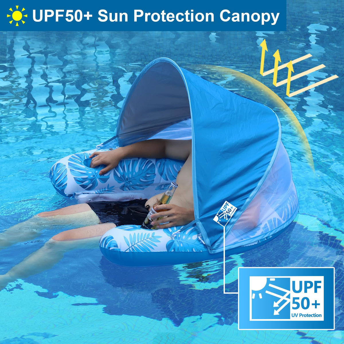 XL Pool Float with Canopy and Cup Holder D1187