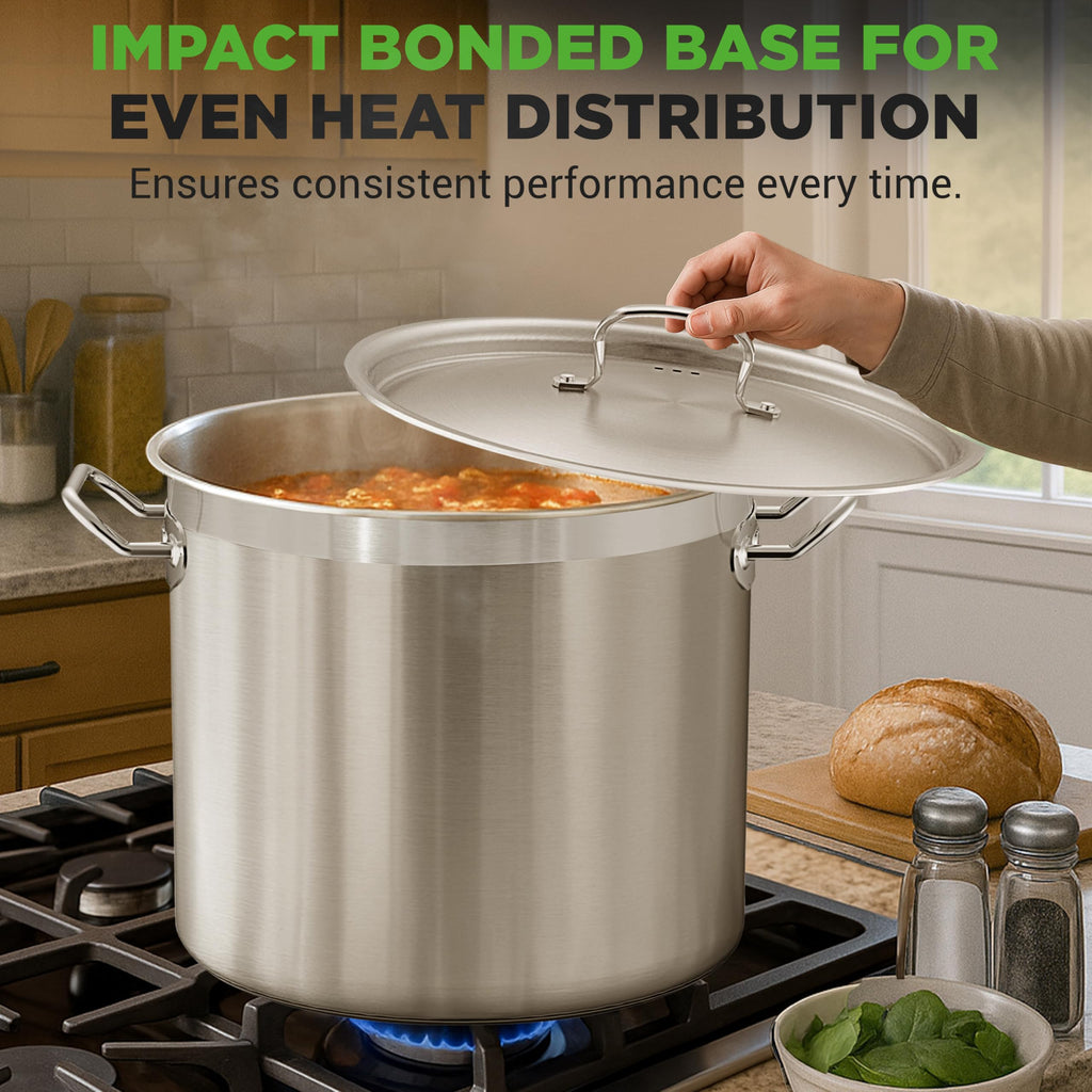 Stainless Steel Stock Pot with Lid 40 Qt M9995