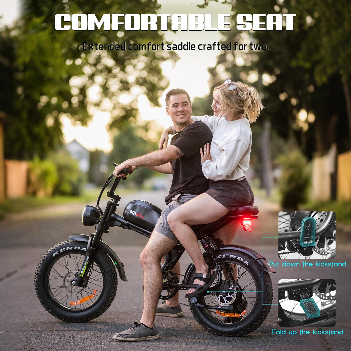 Peak 1500W 48V 20Ah 20'' Fat Tire 7-Speed Electric Bike Q750