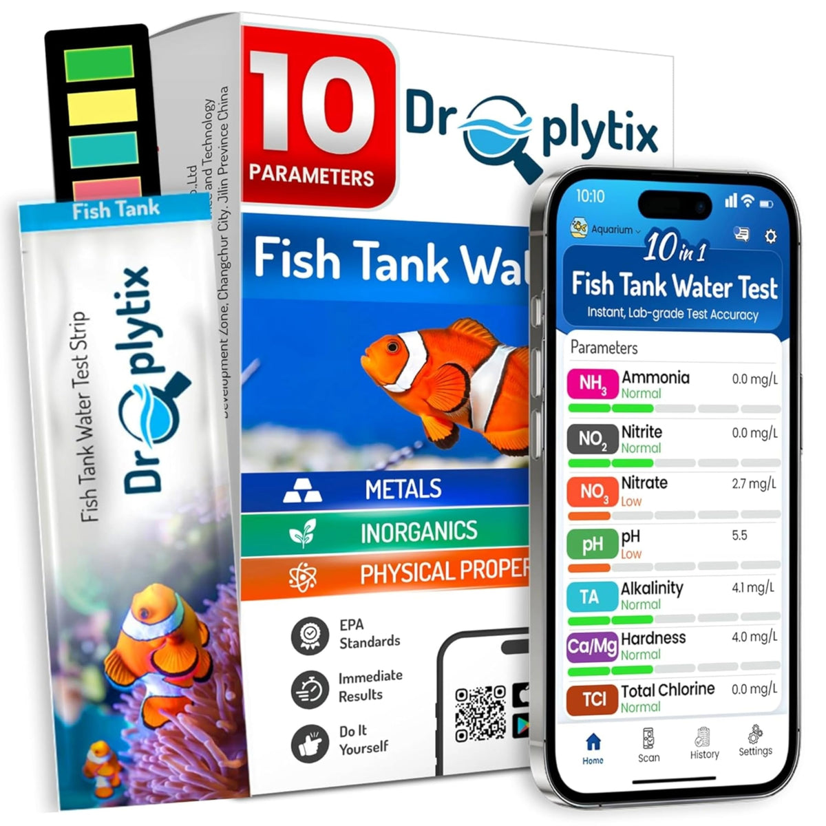 App-Enabled 10-in-1 Aquarium Water Test Kit W3681