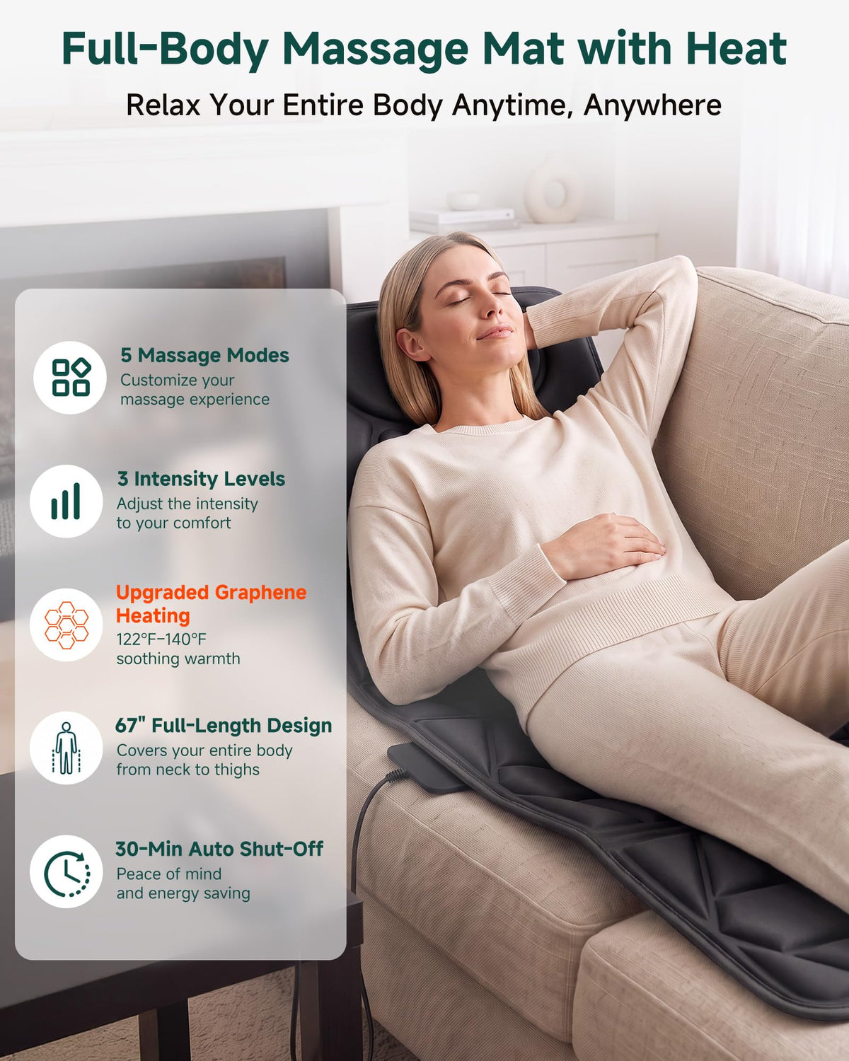 Full Body Massage Mat with Heat E982712