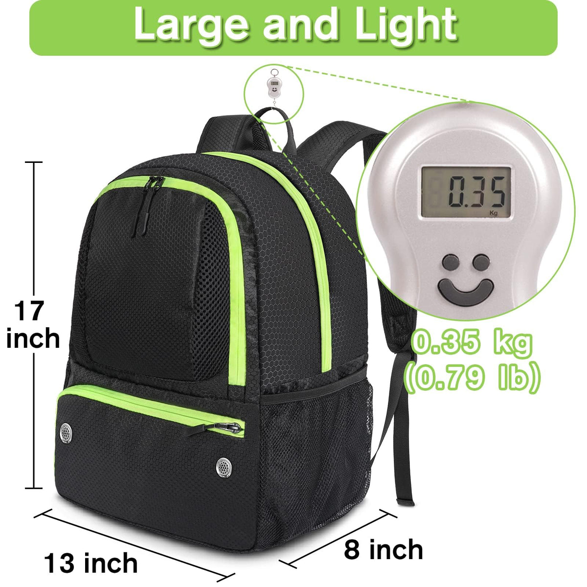 Soccer Backpack with Ball Holder and Shoe Compartment F499