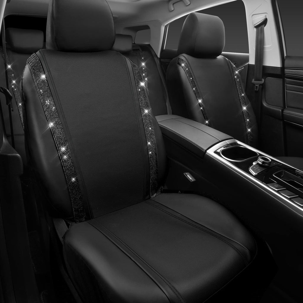 Leather Bling Diamond Car Seat Covers Full Set T8016