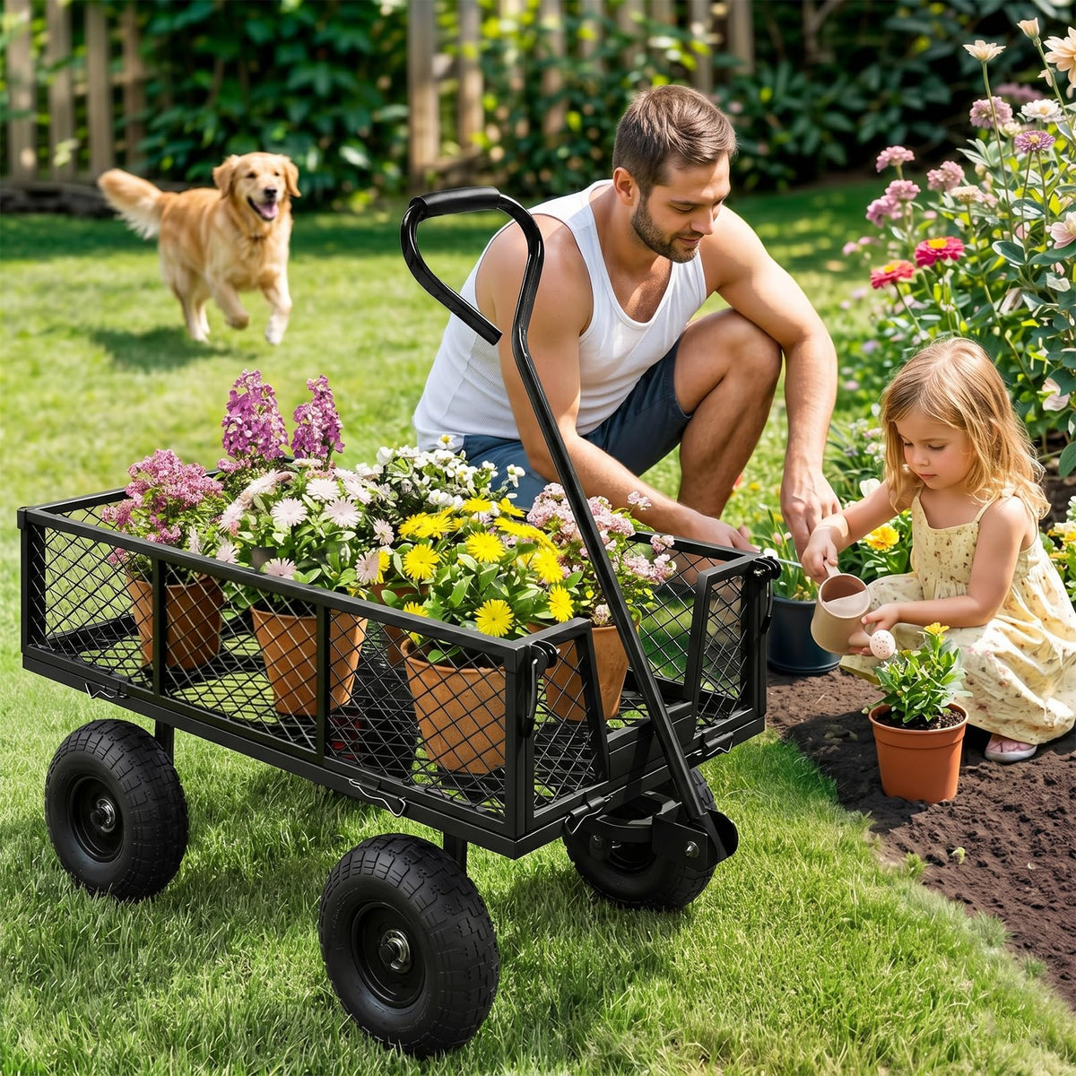Steel Garden Cart 4 Cu Ft Utility Wagon T89823