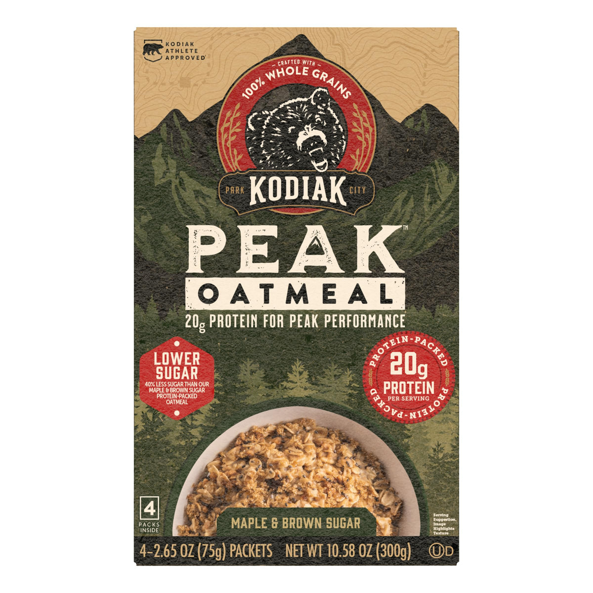 Instant Oatmeal, Maple Brown Sugar, High Protein, 6pk E244