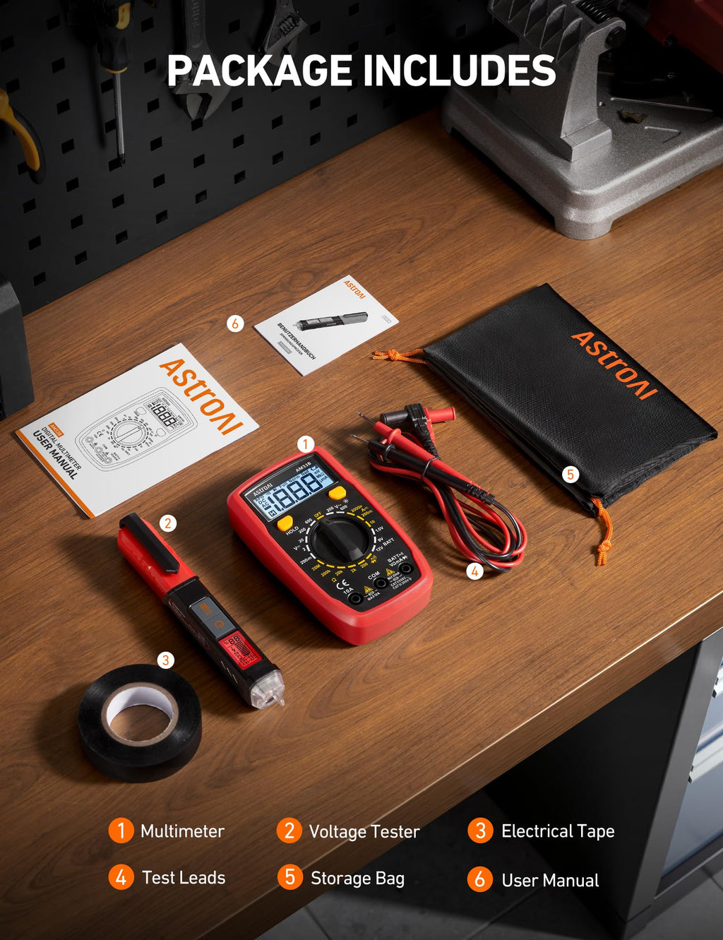 Electrical Test Kit with Digital Multimeter and Voltage Tester N740
