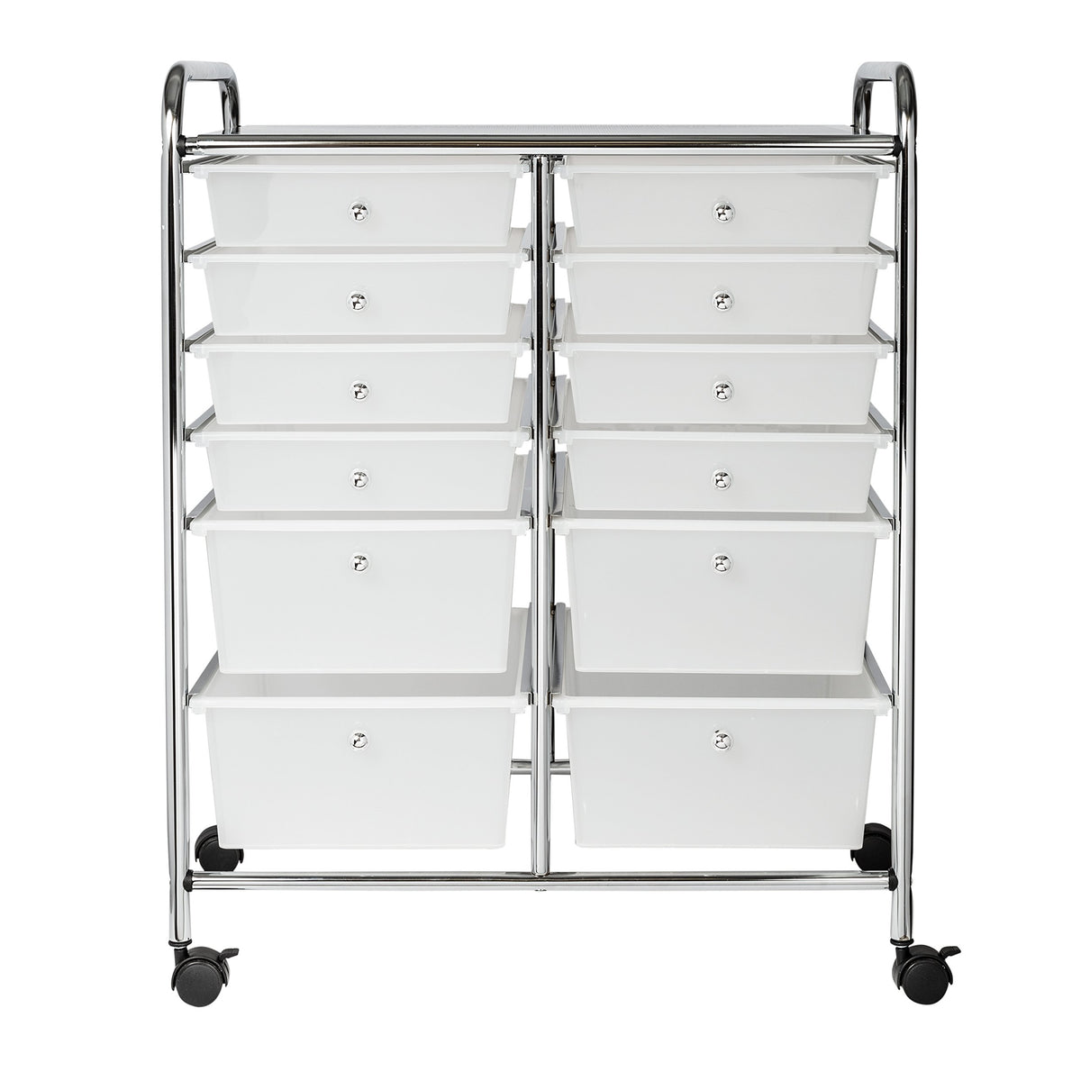 Rolling Craft Storage Cart, Clear, 12-Drawer I9344