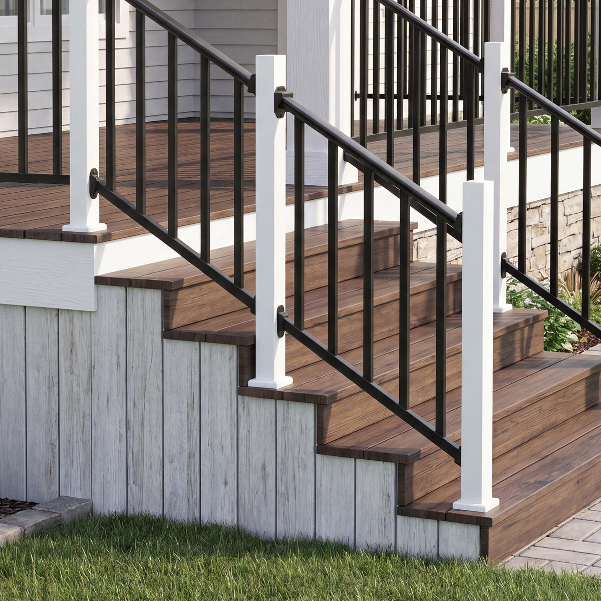 Black 3 Ft W Deck Railing Kit with Screws I322