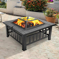32-inch Metal Outdoor Fire Pit with Fireplace Screen L654687