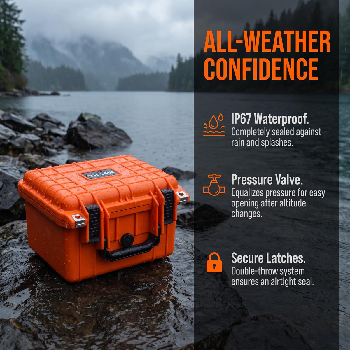 Portable IP67 Waterproof Camera Case with Customizable Foam N287