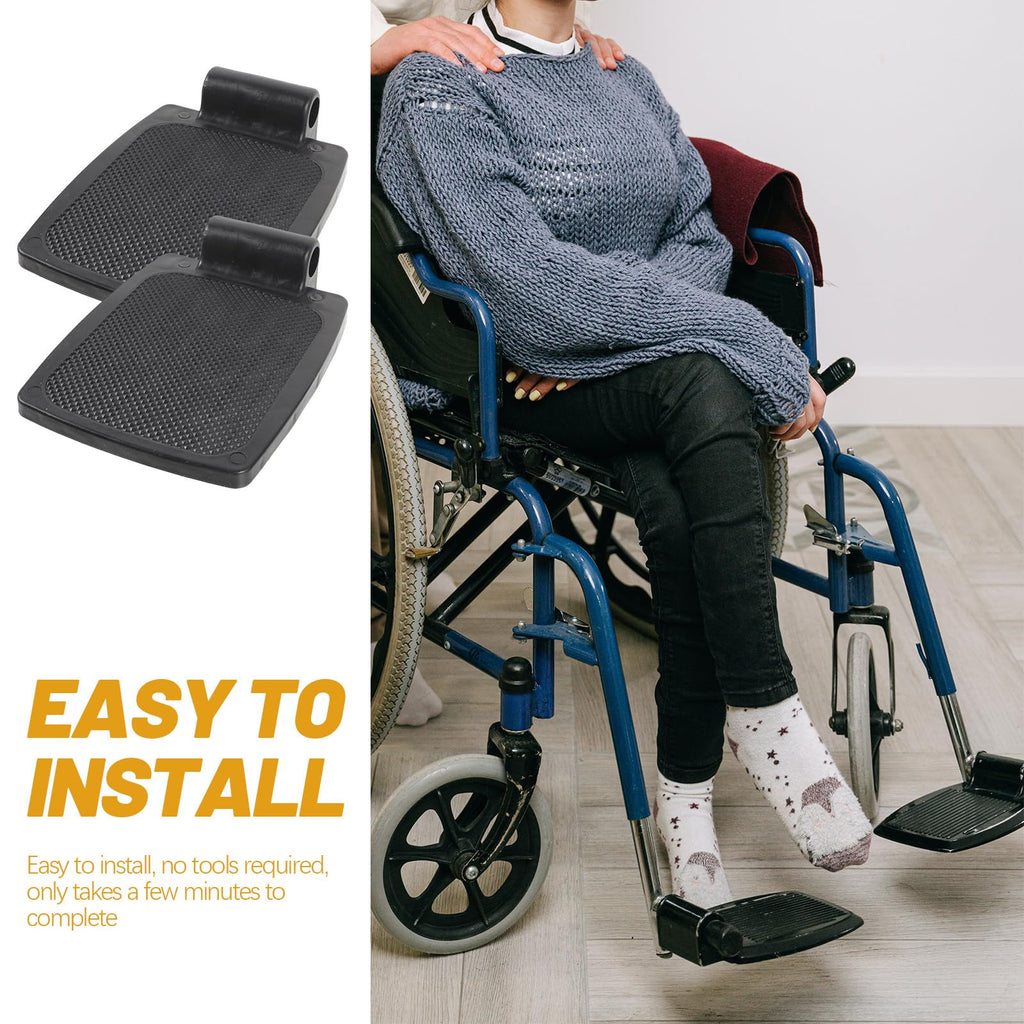 Heavy Duty Wheelchair Footplates Plastic Footrest Pair Q687919