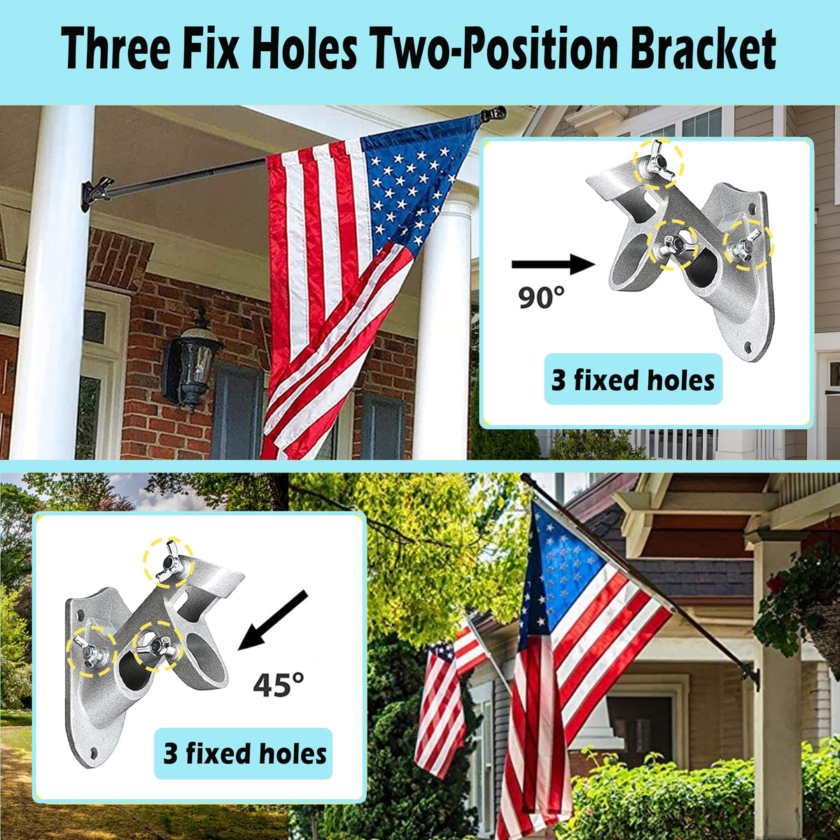 6FT Tangle Free Spinning Metal Flag Pole Kit with 3x5 Flag E1358