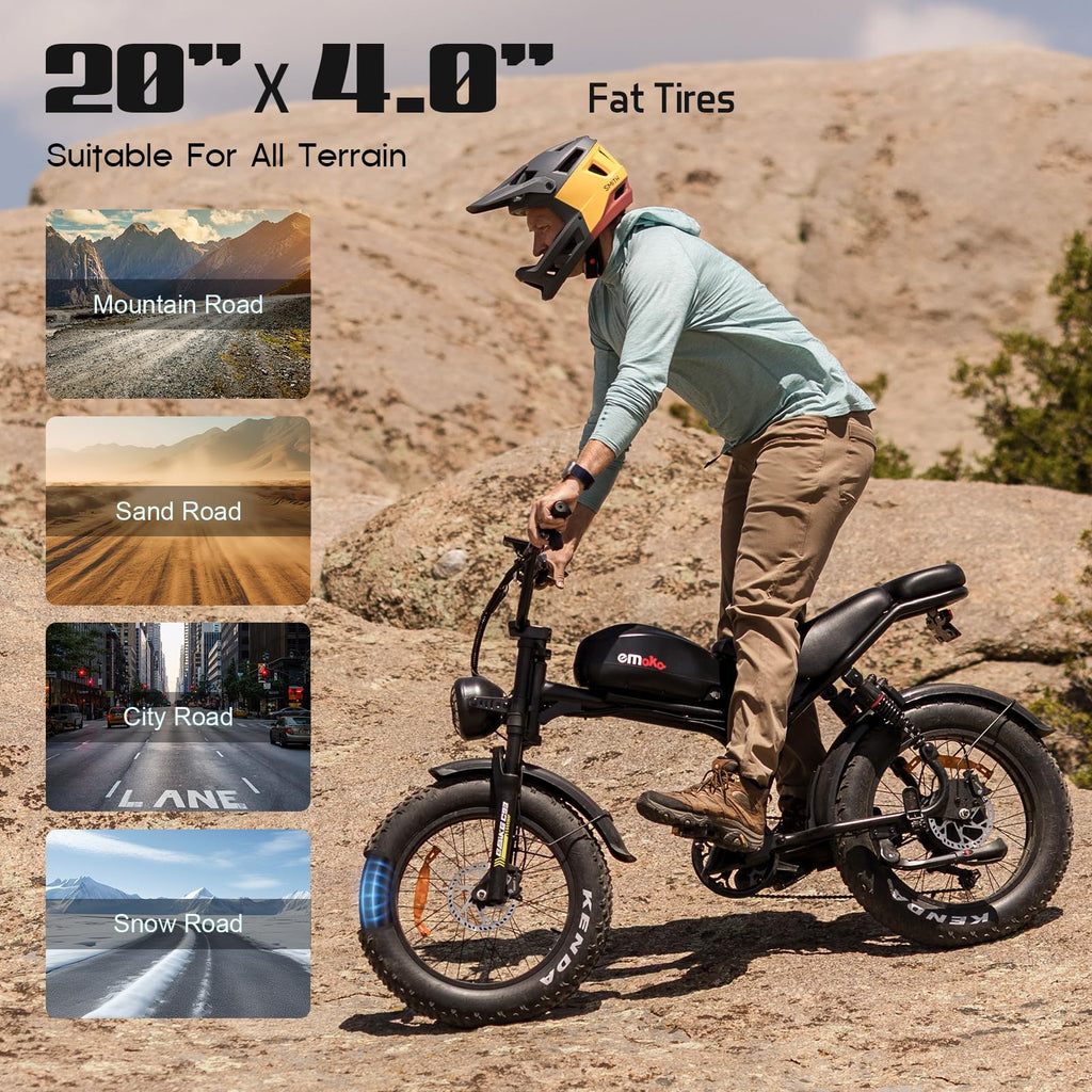 Peak 1500W 48V 20Ah 20'' Fat Tire 7-Speed Electric Bike Q750