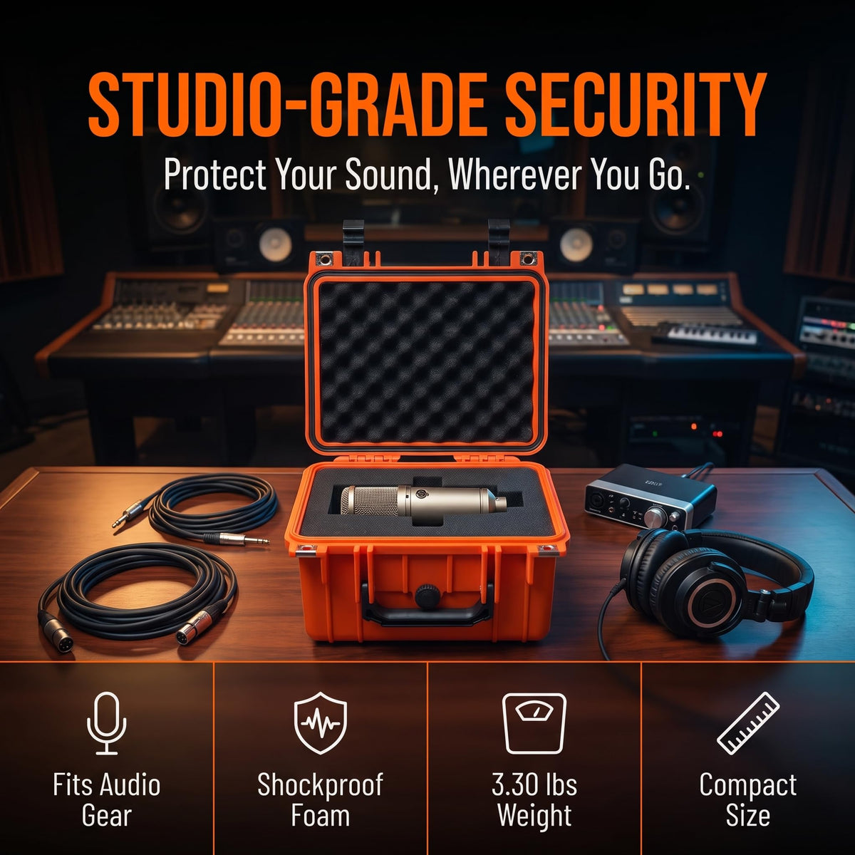 Portable IP67 Waterproof Camera Case with Customizable Foam N287
