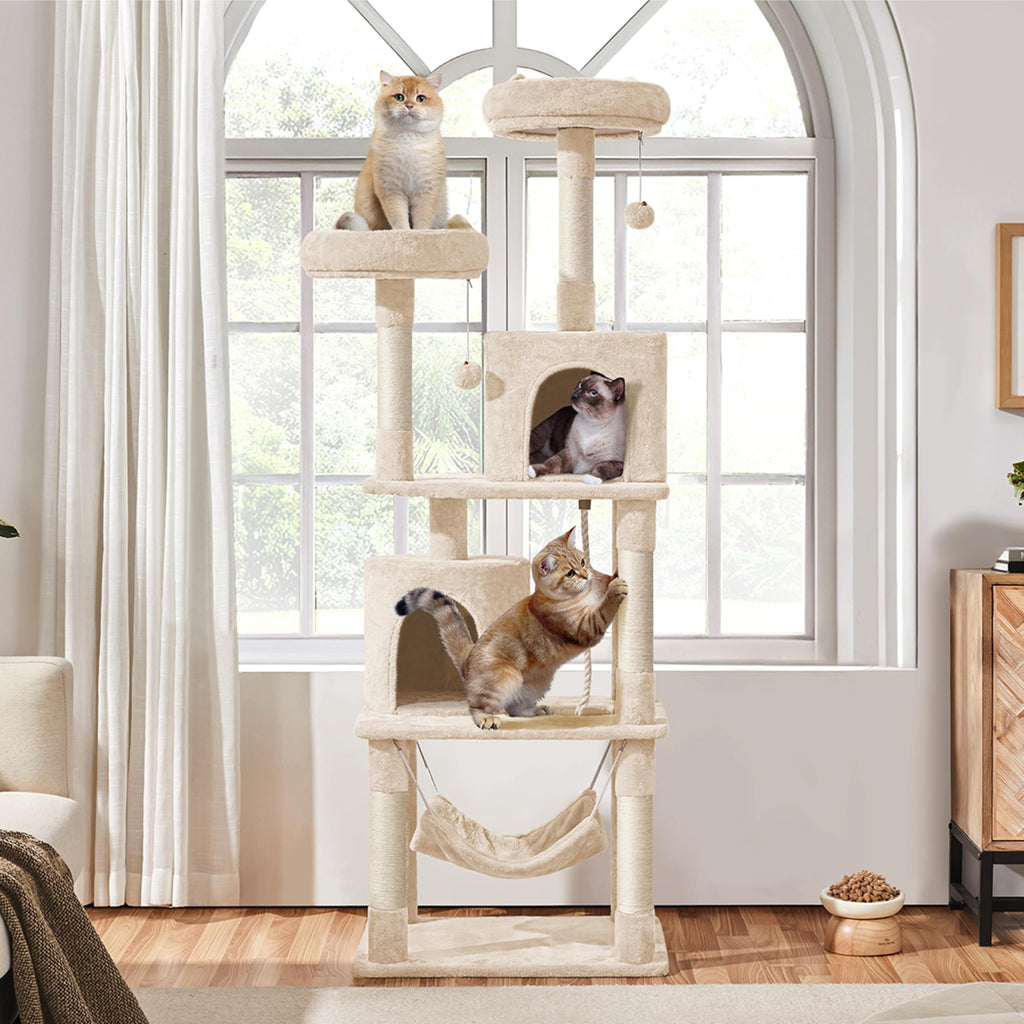 Beige 70.5in Multi-Level Cat Tree P9662
