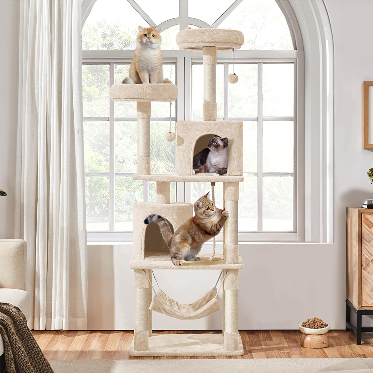 Beige 70.5in Multi-Level Cat Tree P9662