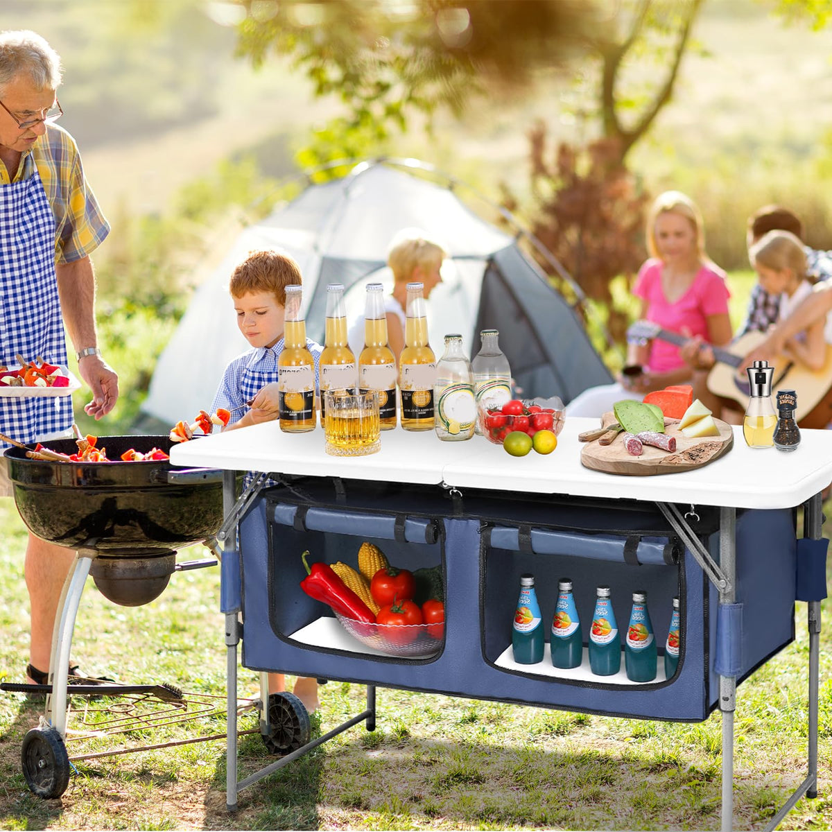 Foldable Camping Table with Storage N465