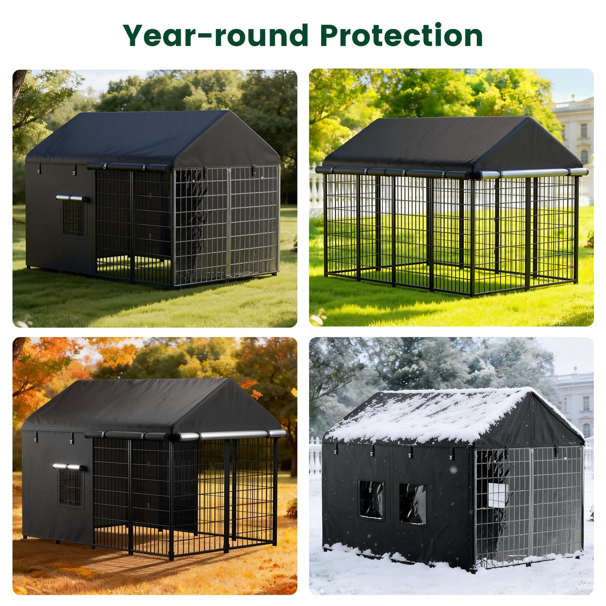 8x4x6ft Waterproof Dog Kennel Cover Q1487