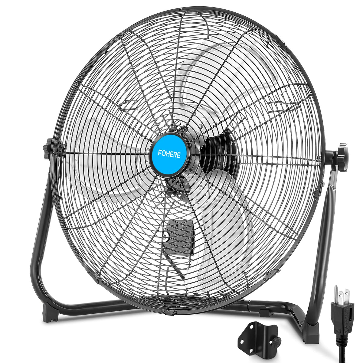 20-Inch High Velocity Industrial Floor Fan, 3500 CFM Metal Air Circulator, 3-Speed E3384