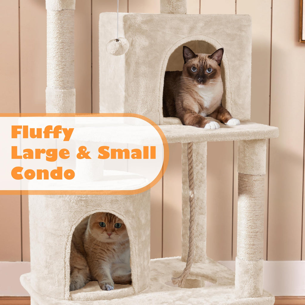 Beige 70.5in Multi-Level Cat Tree P9662