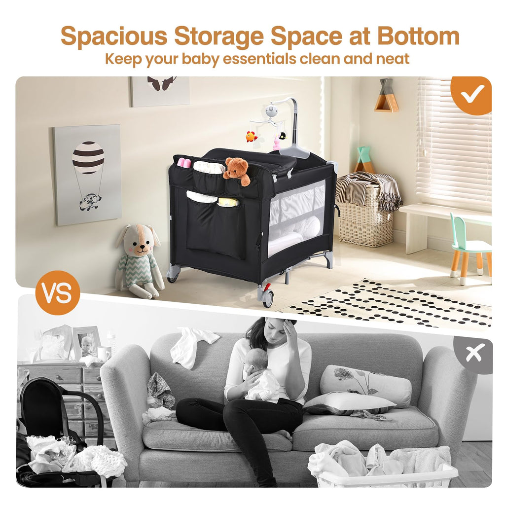 5-in-1 Pack and Play with Bassinet and Changing Table Z759