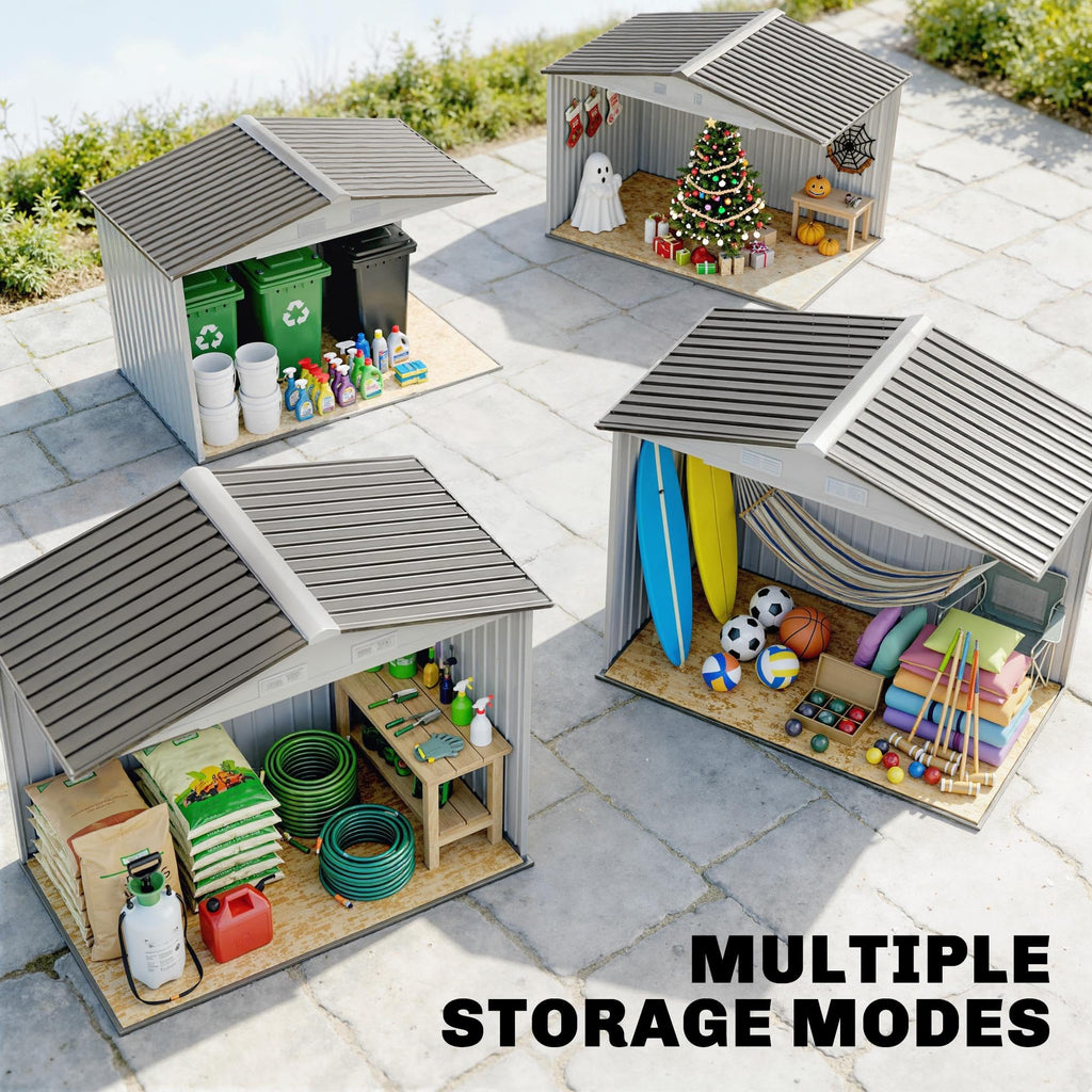 7' x 4' Metal Outdoor Storage Shed L1439