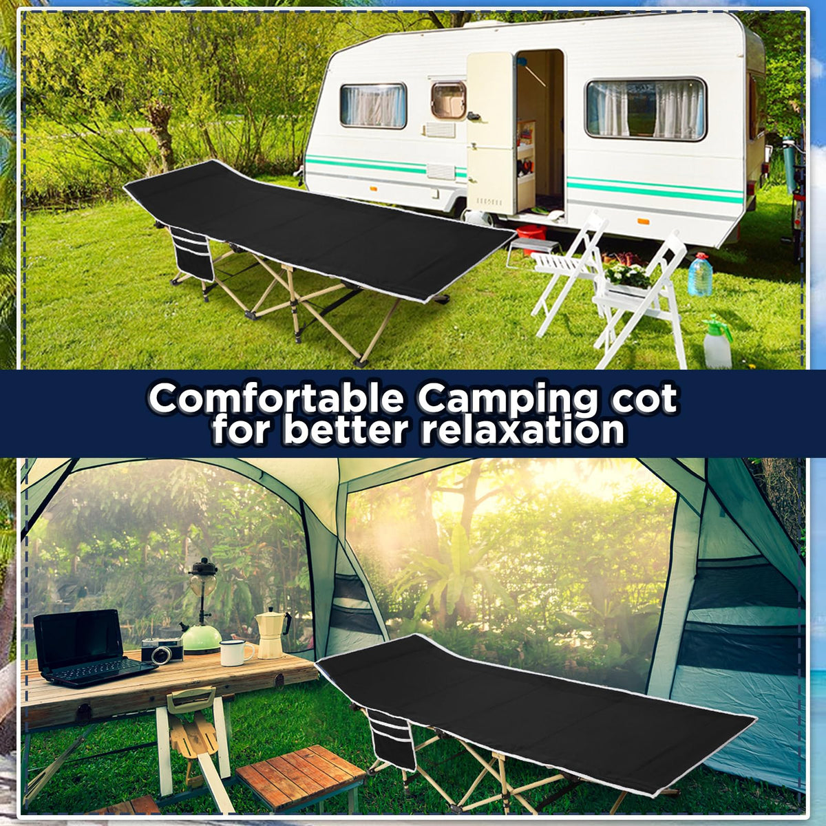 2 Pack Camping Cot with Carry Bag K545