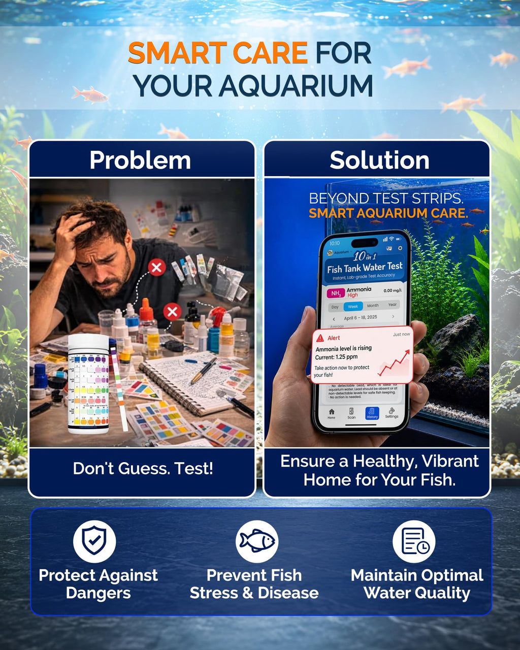 App-Enabled 10-in-1 Aquarium Water Test Kit W3681