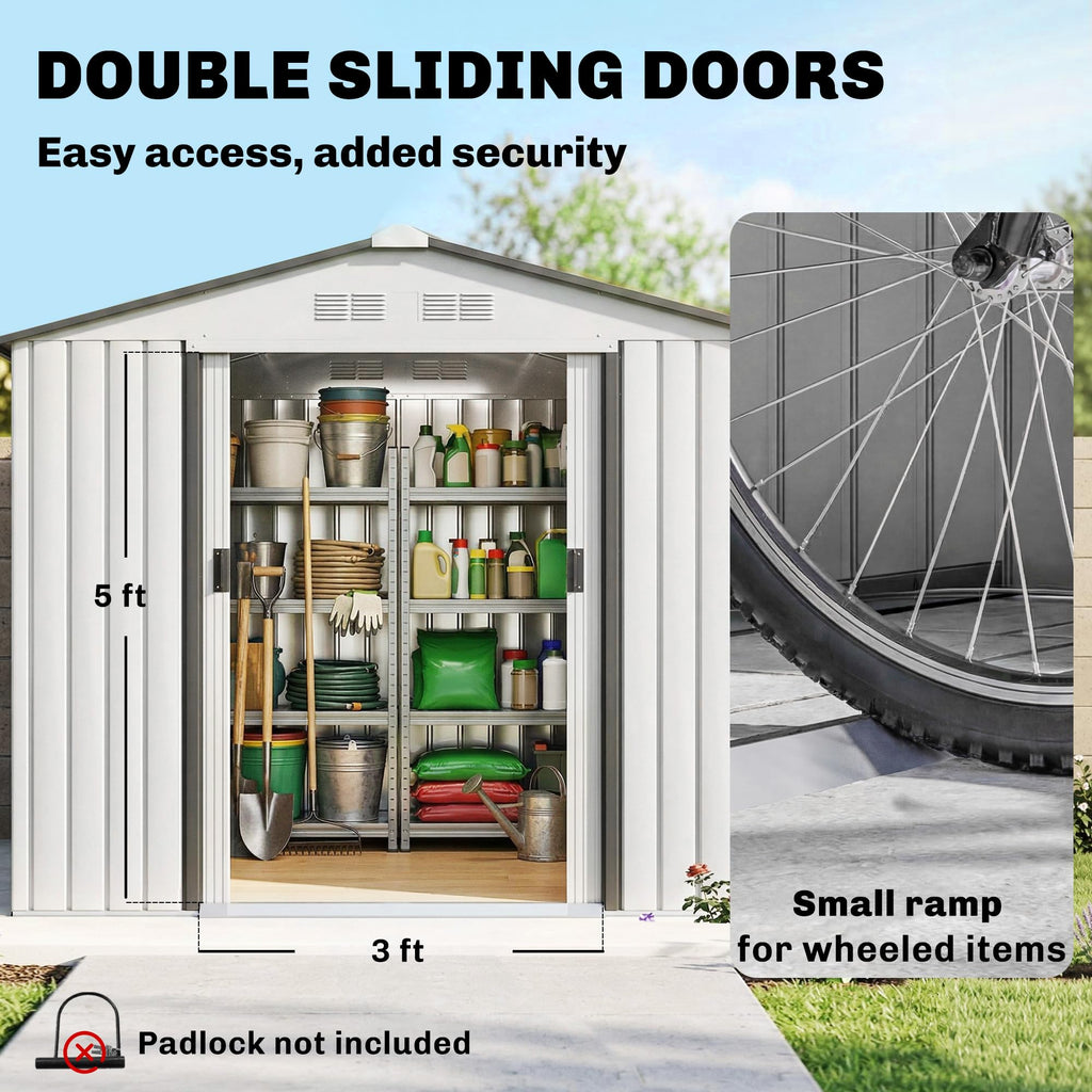 7' x 4' Metal Outdoor Storage Shed L1439