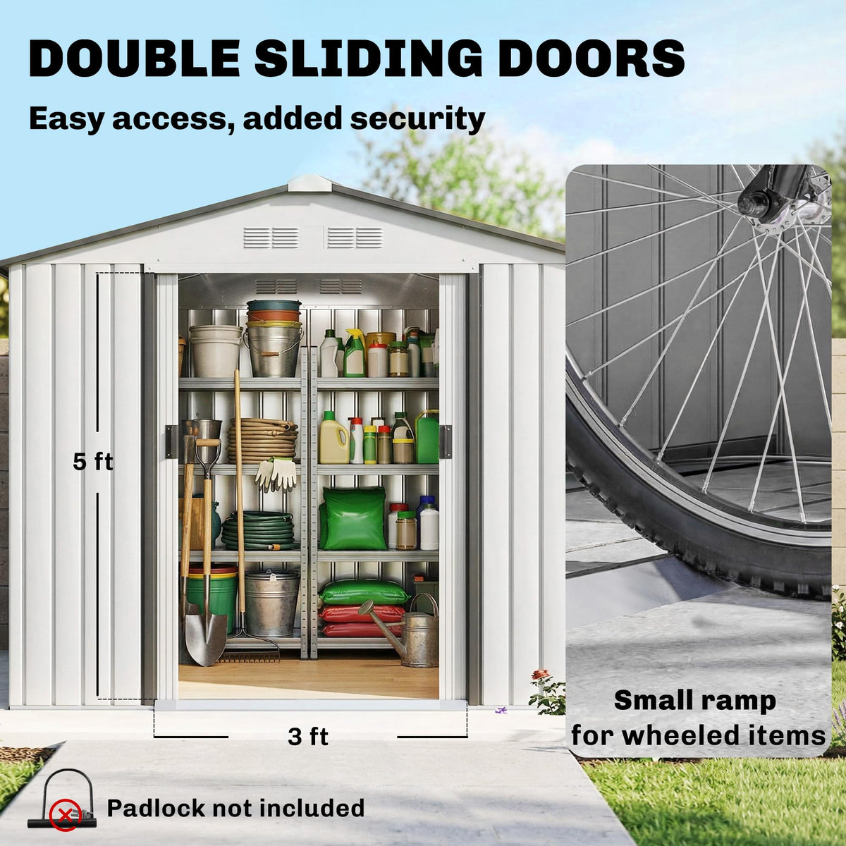7' x 4' Metal Outdoor Storage Shed L1439