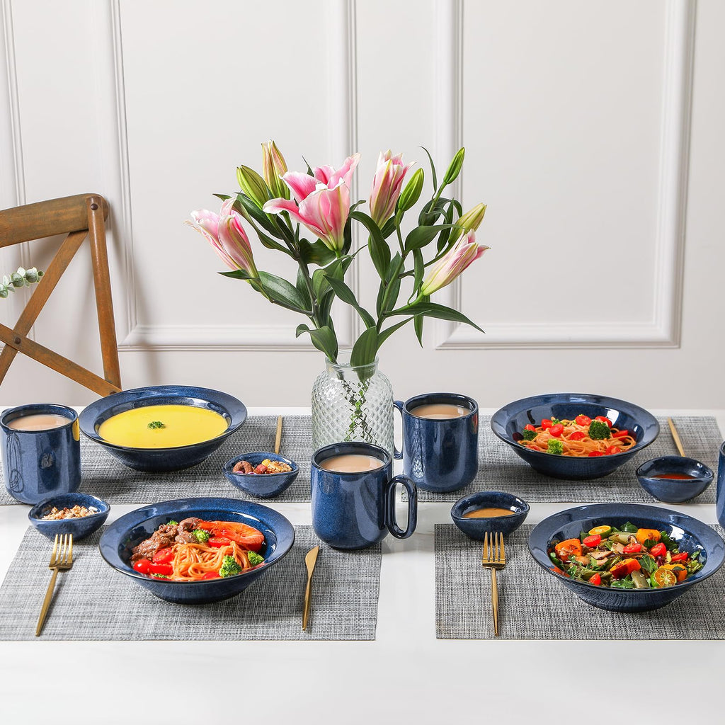 Blue 27oz Ceramic Soup Bowls Set of 4 U321250