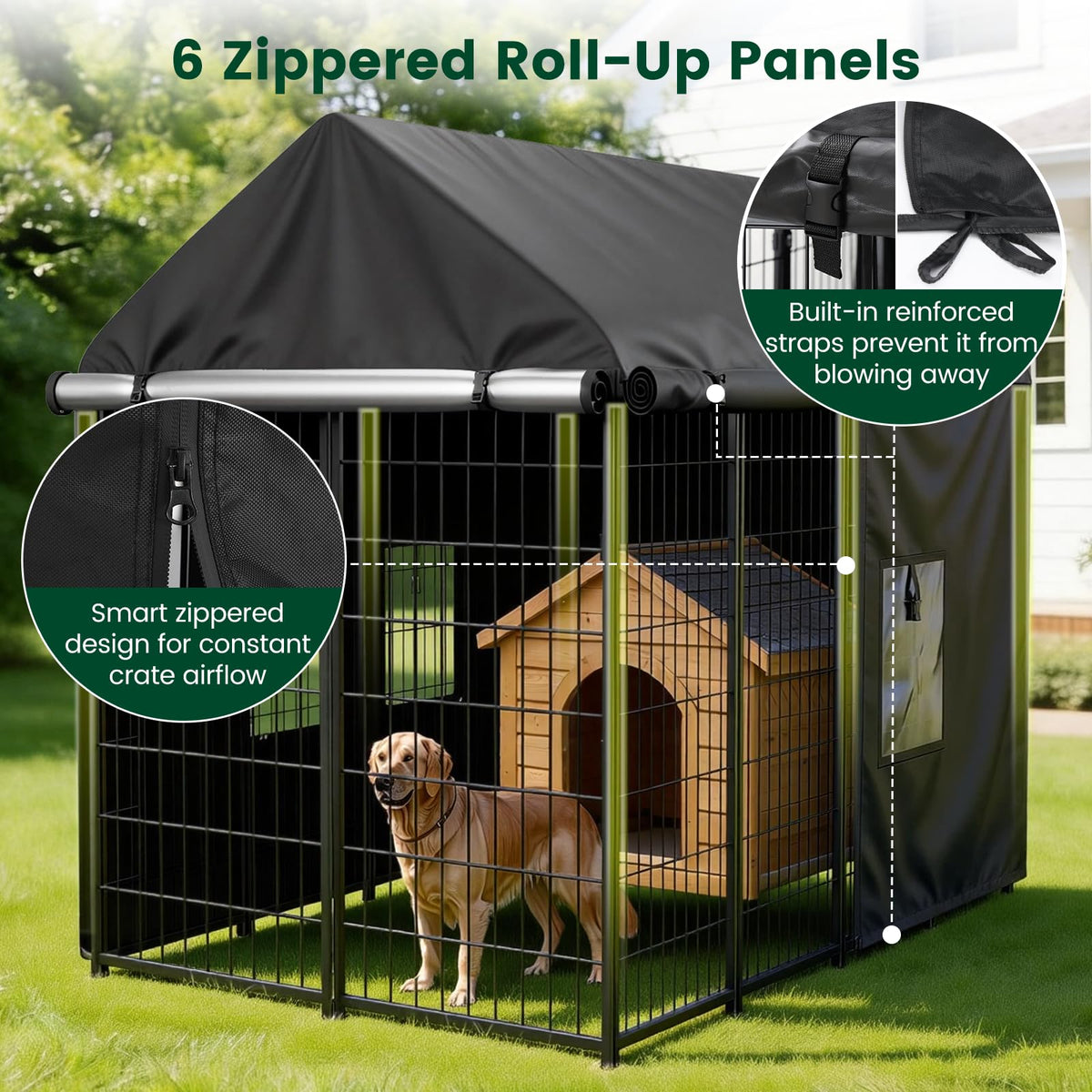 8x4x6ft Waterproof Dog Kennel Cover Q1487