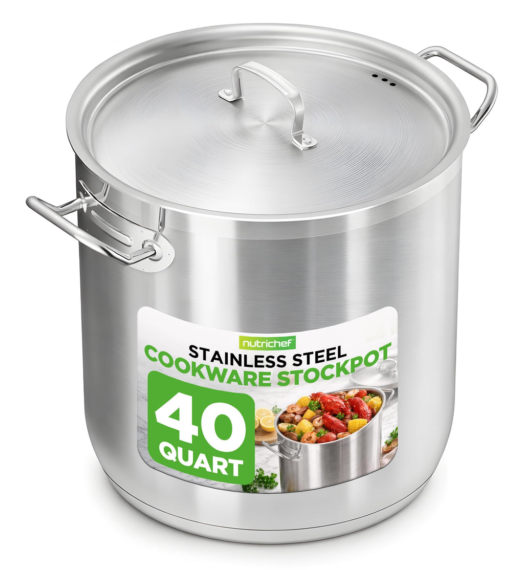 Stainless Steel Stock Pot with Lid 40 Qt M9995