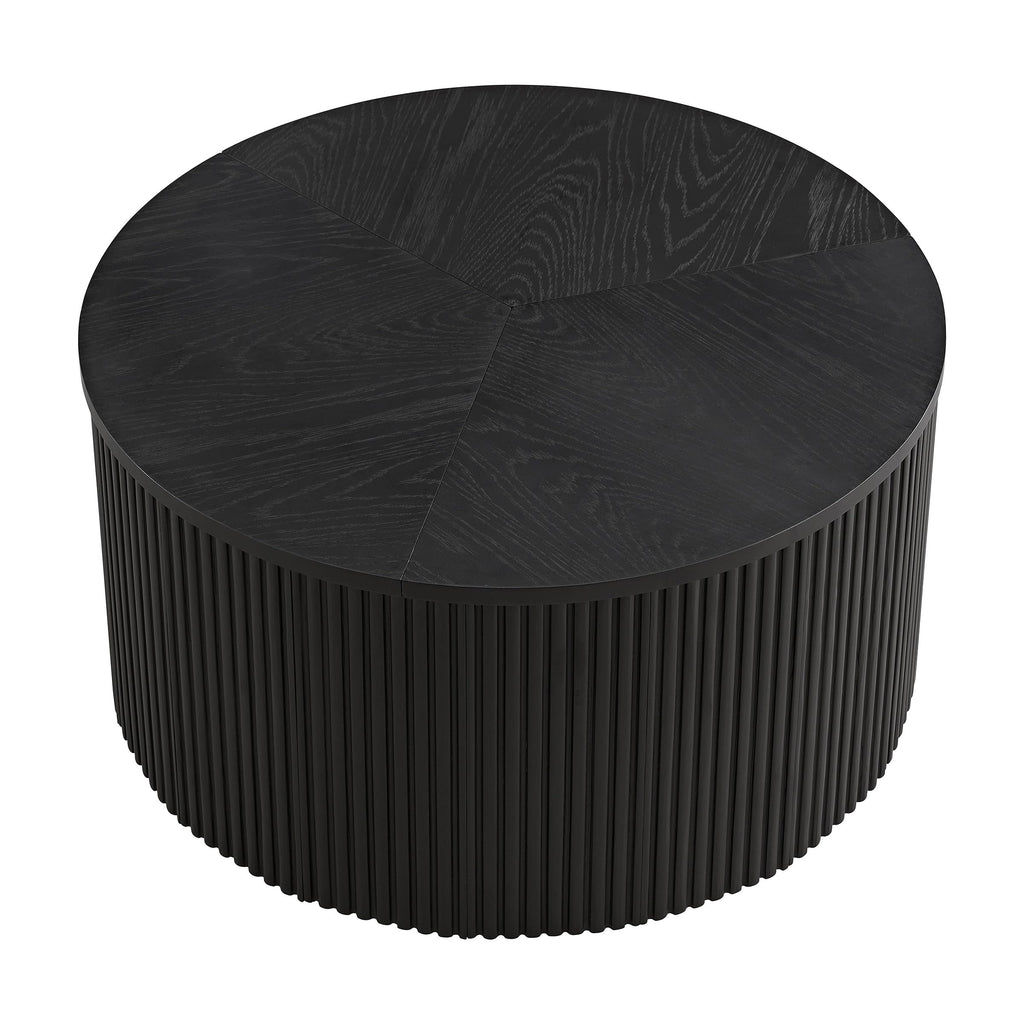Black Fluted Round Coffee Table F924116