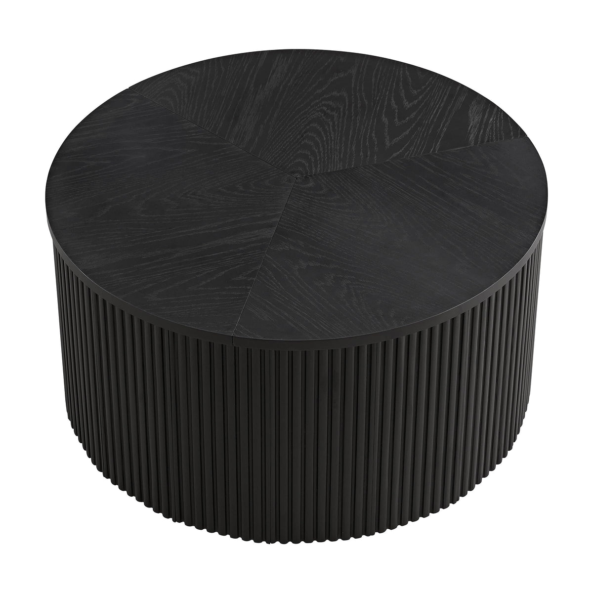 Black Fluted Round Coffee Table F924116