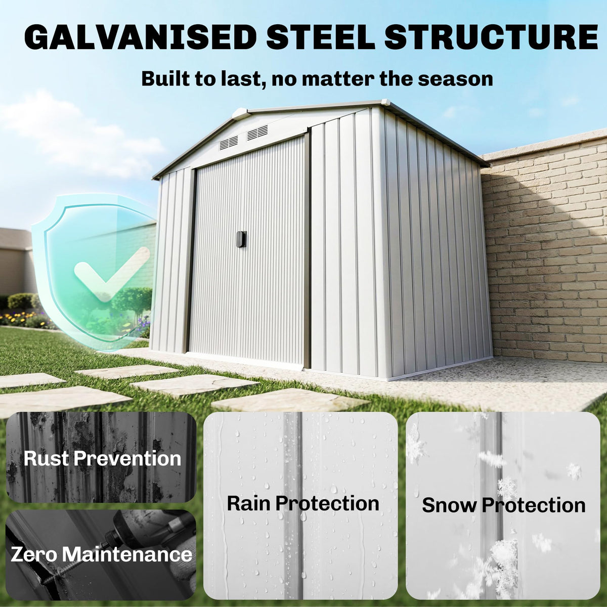 7' x 4' Metal Outdoor Storage Shed L1439