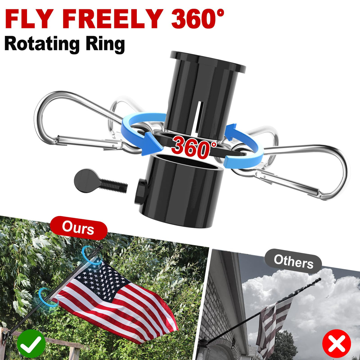 5ft Stainless Steel Flag Pole Kit with Bracket P17933