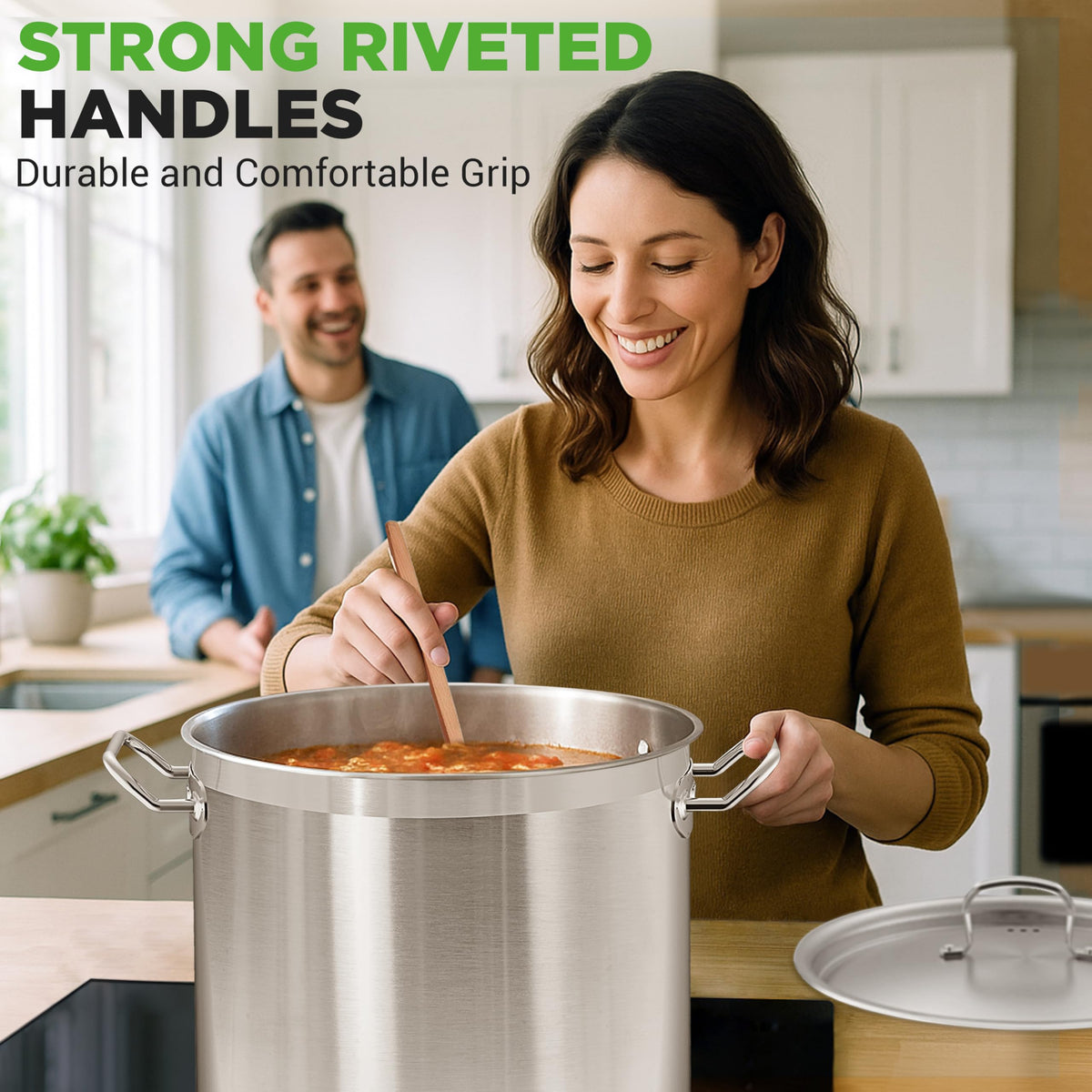 Stainless Steel Stock Pot with Lid 40 Qt M9995