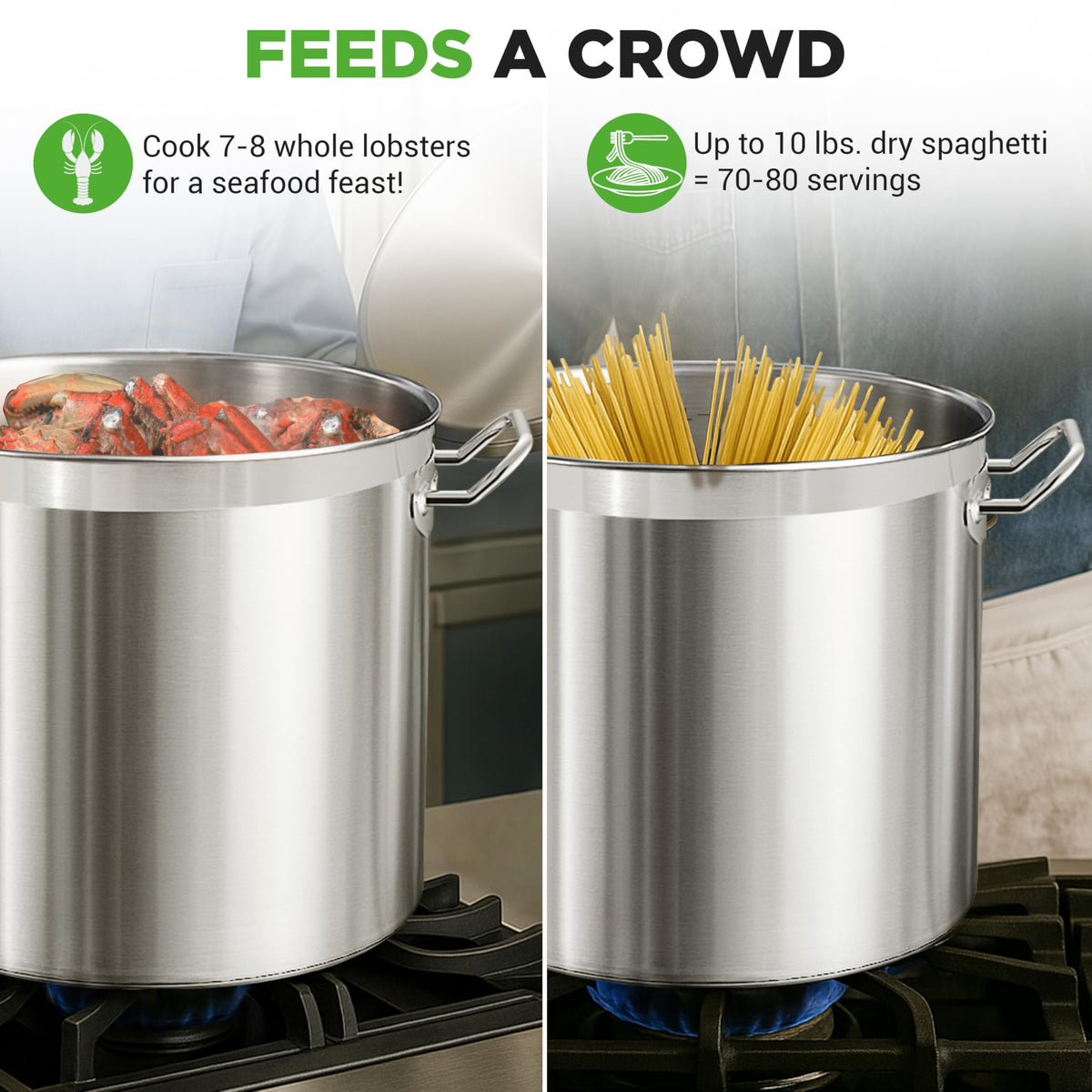 Stainless Steel Stock Pot with Lid 40 Qt M9995