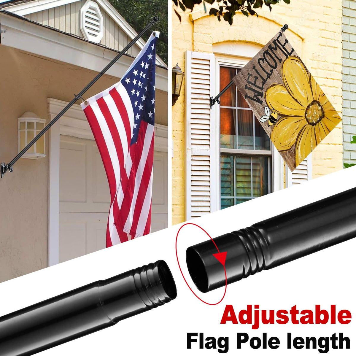 5ft Stainless Steel Flag Pole Kit with Bracket P17933