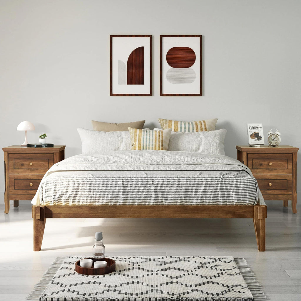 2 Drawer Wood Nightstand Set of 2 H296633