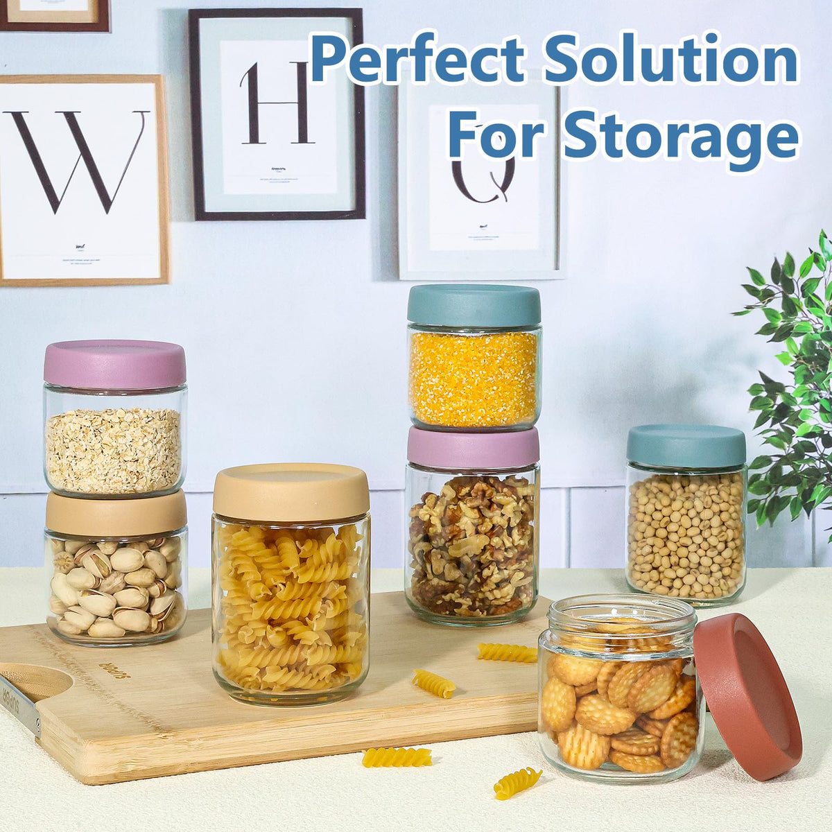 8Pcs 16oz Glass Overnight Oats Containers U4280